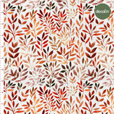 Sulu Boya Sonbahar Yaprak Desenli Dijital Baskılı Kumaş